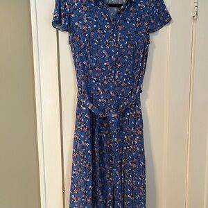 Brooks Brothers size 8 Floral Blue Dress